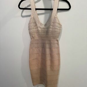 Herve Leger Blush Ombré Sequin Dress